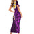 Purple Tropical Plumeria With Galaxy Polynesian Art Family Matching Short Sleeve Bodycon Dress and Hawaiian Shirt LT14 - Polynesian Pride