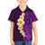 Purple Tropical Plumeria With Galaxy Polynesian Art Family Matching Short Sleeve Bodycon Dress and Hawaiian Shirt LT14 Son's Shirt Purple - Polynesian Pride