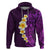 Purple Tropical Plumeria With Galaxy Polynesian Art Hoodie LT14 Purple - Polynesian Pride