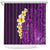 Purple Tropical Plumeria With Galaxy Polynesian Art Shower Curtain LT14 Purple - Polynesian Pride