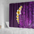 Purple Tropical Plumeria With Galaxy Polynesian Art Shower Curtain LT14 - Polynesian Pride