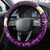 Purple Tropical Plumeria With Galaxy Polynesian Art Steering Wheel Cover