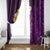 Purple Tropical Plumeria With Galaxy Polynesian Art Window Curtain LT14 - Polynesian Pride