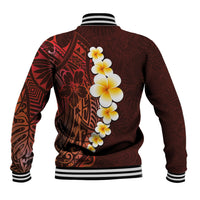 Red Tropical Plumeria With Galaxy Polynesian Art Baseball Jacket LT14 - Polynesian Pride