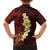 Red Tropical Plumeria With Galaxy Polynesian Art Family Matching Off Shoulder Long Sleeve Dress and Hawaiian Shirt LT14 - Polynesian Pride