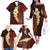 Red Tropical Plumeria With Galaxy Polynesian Art Family Matching Off Shoulder Long Sleeve Dress and Hawaiian Shirt LT14 - Polynesian Pride