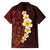 Red Tropical Plumeria With Galaxy Polynesian Art Family Matching Off Shoulder Short Dress and Hawaiian Shirt LT14 - Polynesian Pride