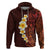 Red Tropical Plumeria With Galaxy Polynesian Art Hoodie LT14 Red - Polynesian Pride