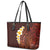 Red Tropical Plumeria With Galaxy Polynesian Art Leather Tote Bag LT14 - Polynesian Pride