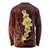 Red Tropical Plumeria With Galaxy Polynesian Art Long Sleeve Shirt LT14 - Polynesian Pride