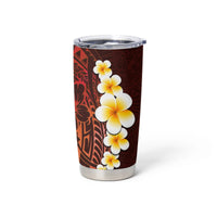 Red Tropical Plumeria With Galaxy Polynesian Art Tumbler Cup LT14 - Polynesian Pride