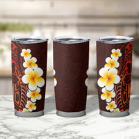 Red Tropical Plumeria With Galaxy Polynesian Art Tumbler Cup LT14 - Polynesian Pride