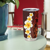Red Tropical Plumeria With Galaxy Polynesian Art Tumbler Cup LT14 - Polynesian Pride