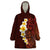 Red Tropical Plumeria With Galaxy Polynesian Art Wearable Blanket Hoodie LT14 One Size Red - Polynesian Pride