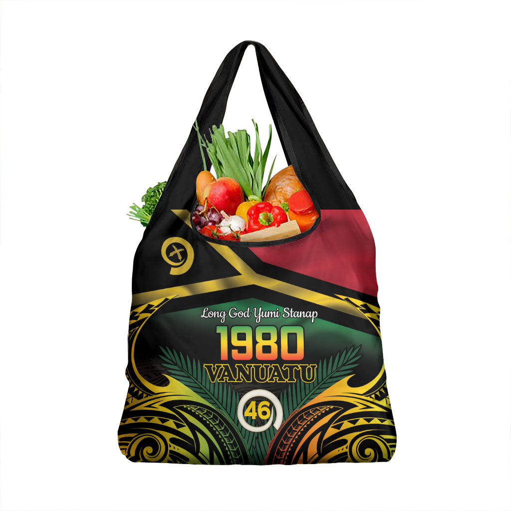 Vanuatu 1980 Grocery Bag Hapi 46 Yia Indipendens Anivesari LT14 1-pack One Size Black - Polynesian Pride