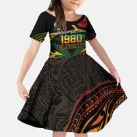Vanuatu 1980 Kid Short Sleeve Dress Hapi 46 Yia Indipendens Anivesari LT14 KID Black - Polynesian Pride