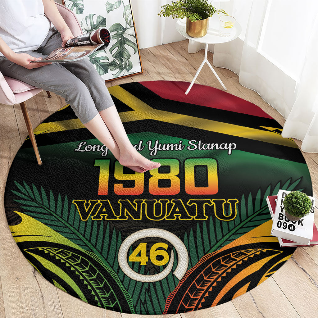Vanuatu 1980 Round Carpet Hapi 46 Yia Indipendens Anivesari LT14 - Polynesian Pride