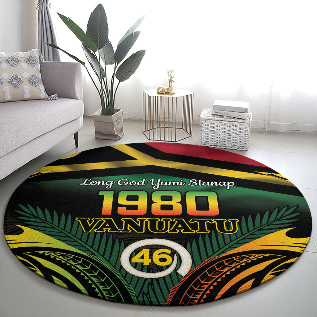 Vanuatu 1980 Round Carpet Hapi 46 Yia Indipendens Anivesari LT14 - Polynesian Pride