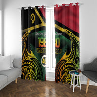 Vanuatu 1980 Window Curtain Hapi 46 Yia Indipendens Anivesari LT14 With Grommets Black - Polynesian Pride