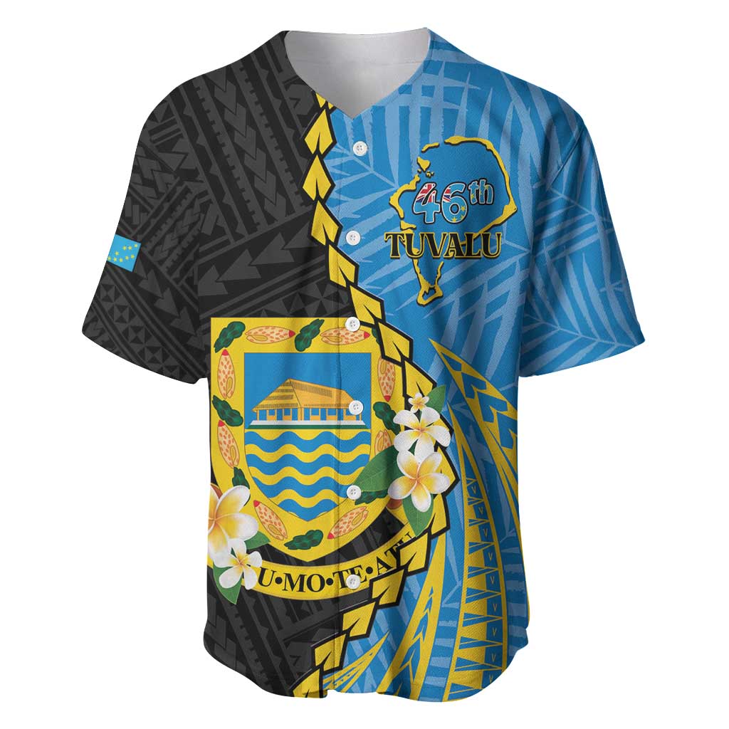 Tuvalu Independence Day Baseball Jersey Manuia te tutokotasi o Tuvaluan Dolphin Tattoo LT14 Blue - Polynesian Pride