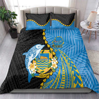 Tuvalu Independence Day Bedding Set Manuia te tutokotasi o Tuvaluan Dolphin Tattoo LT14 - Polynesian Pride