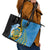 Tuvalu Independence Day Leather Tote Bag Manuia te tutokotasi o Tuvaluan Dolphin Tattoo