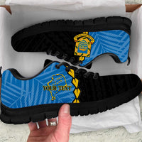 Personalised Tuvalu Independence Day Sneakers Manuia te tutokotasi o Tuvaluan Map LT14 Blue - Polynesian Pride