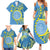 Personalised Palau Independence Day Family Matching Summer Maxi Dress and Hawaiian Shirt Belau Coat Of Arms Polynesian Curve Style