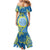 Personalised Palau Independence Day Mermaid Dress Belau Coat Of Arms Polynesian Curve Style