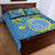 Personalised Palau Independence Day Quilt Bed Set Belau Coat Of Arms Polynesian Curve Style