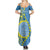 Personalised Palau Independence Day Summer Maxi Dress Belau Coat Of Arms Polynesian Curve Style