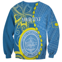 Personalised Palau Independence Day Sweatshirt Belau Coat Of Arms Polynesian Curve Style LT14 - Polynesian Pride