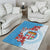 Personalised Fiji Day Area Rug Fijian Tapa Pattern Mix Tagimoucia - Blue Version