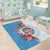 Personalised Fiji Day Area Rug Fijian Tapa Pattern Mix Tagimoucia - Blue Version