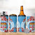 Personalised Fiji Day 4 in 1 Can Cooler Tumbler Fijian Tapa Pattern Mix Tagimoucia - Blue Version