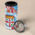 Personalised Fiji Day 4 in 1 Can Cooler Tumbler Fijian Tapa Pattern Mix Tagimoucia - Blue Version