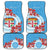 Personalised Fiji Day Car Mats Fijian Tapa Pattern Mix Tagimoucia - Blue Version