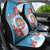 Personalised Fiji Day Car Seat Cover Fijian Tapa Pattern Mix Tagimoucia - Blue Version