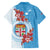 Personalised Fiji Day Family Matching Puletasi and Hawaiian Shirt Fijian Tapa Pattern Mix Tagimoucia - Blue Version