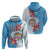 Personalised Fiji Day Hoodie Fijian Tapa Pattern Mix Tagimoucia - Blue Version