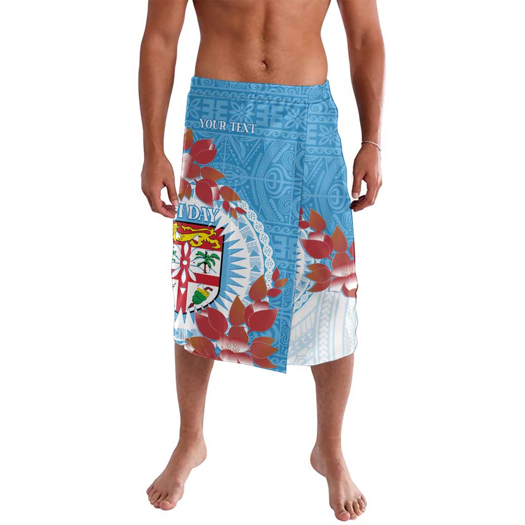 Personalised Fiji Day Lavalava Fijian Tapa Pattern Mix Tagimoucia - Blue Version LT14 Blue - Polynesian Pride