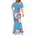 Personalised Fiji Day Mermaid Dress Fijian Tapa Pattern Mix Tagimoucia - Blue Version