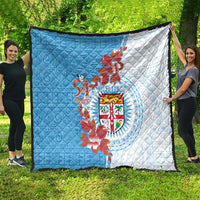 Personalised Fiji Day Quilt Fijian Tapa Pattern Mix Tagimoucia - Blue Version LT14 - Polynesian Pride