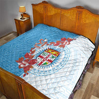 Personalised Fiji Day Quilt Fijian Tapa Pattern Mix Tagimoucia - Blue Version LT14 - Polynesian Pride