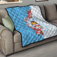 Personalised Fiji Day Quilt Fijian Tapa Pattern Mix Tagimoucia - Blue Version LT14 - Polynesian Pride