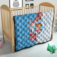Personalised Fiji Day Quilt Fijian Tapa Pattern Mix Tagimoucia - Blue Version LT14 - Polynesian Pride