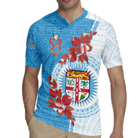 Personalised Fiji Day Rugby Jersey Fijian Tapa Pattern Mix Tagimoucia - Blue Version LT14 - Polynesian Pride