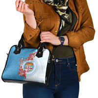 Personalised Fiji Day Shoulder Handbag Fijian Tapa Pattern Mix Tagimoucia - Blue Version LT14 - Polynesian Pride