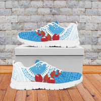Personalised Fiji Day Sneakers Fijian Tapa Pattern Mix Tagimoucia - Blue Version LT14 - Polynesian Pride