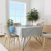 Personalised Fiji Day Tablecloth Fijian Tapa Pattern Mix Tagimoucia - Blue Version LT14 - Polynesian Pride